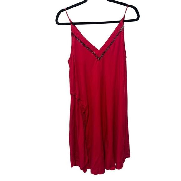 FREE PEOPLE All I Want Oversized V-Neck Asymmetrical Dress Size S Boho Fairy - Picture 2 of 15